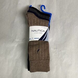 New Nautica Socks Men’s 5 Pair Multicolor Crew Sock Business Casual Dress Active